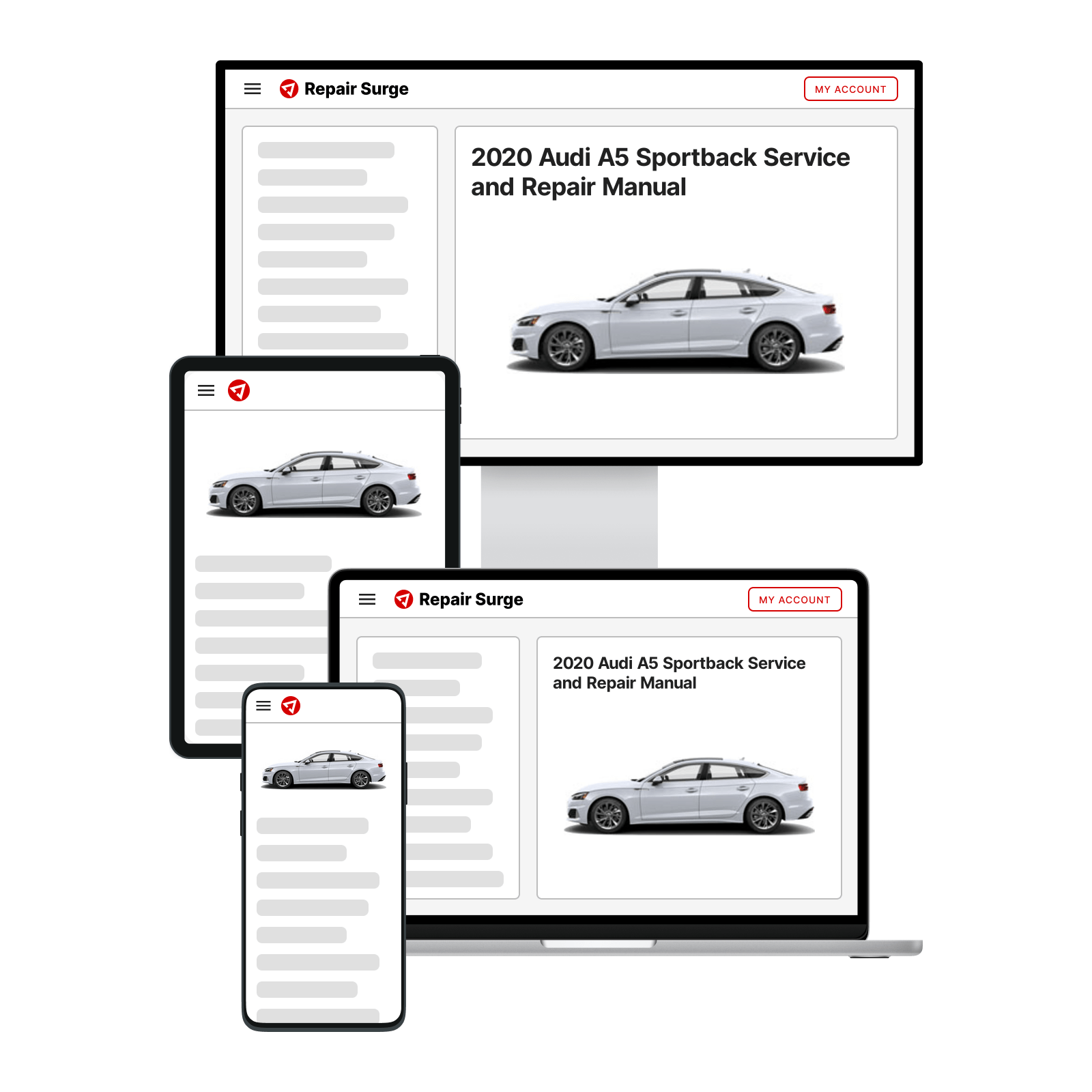 2020 Audi A5 Sportback service and repair manual hero image