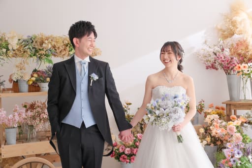 自然体な笑顔のツーショット