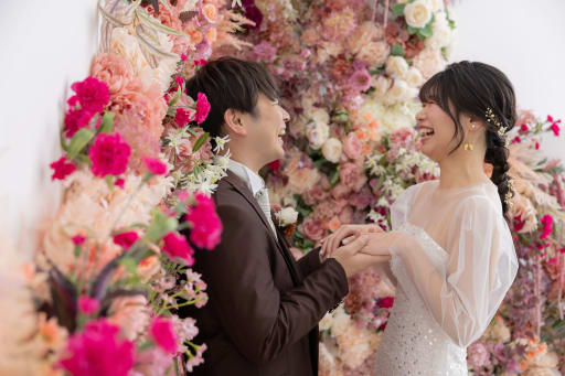 お花に囲まれて