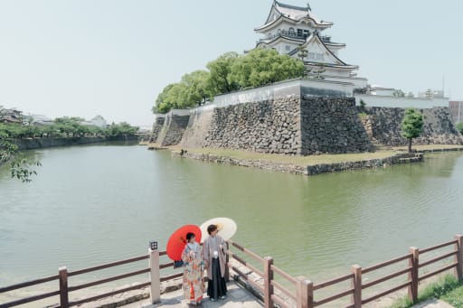 岸和田のシンボル岸和田城と撮影