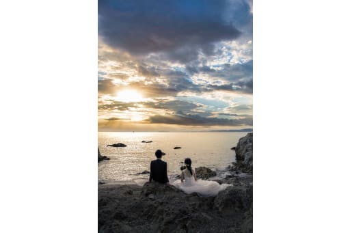 最後は夕日を見つめて