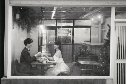 コーヒを飲んで