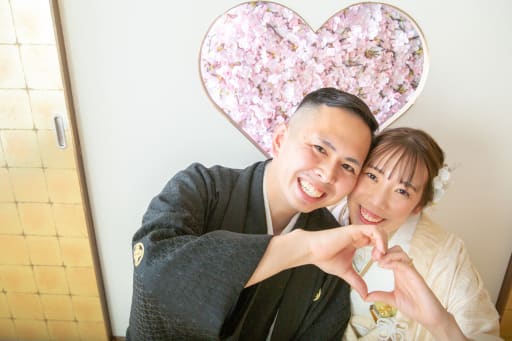 最後は2人で笑顔で