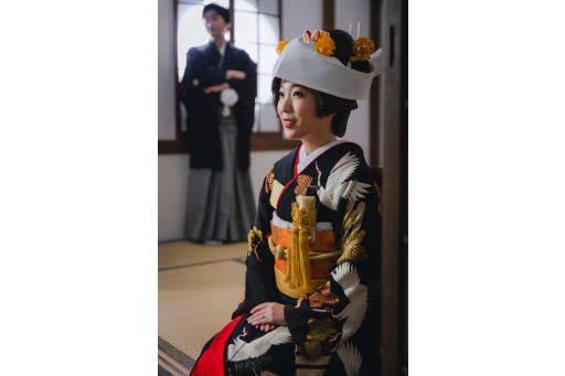 新婦様にピントを当てて