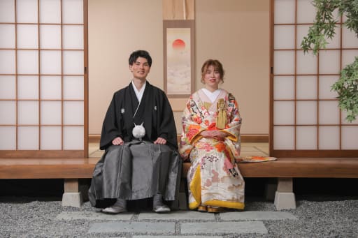 縁側で
