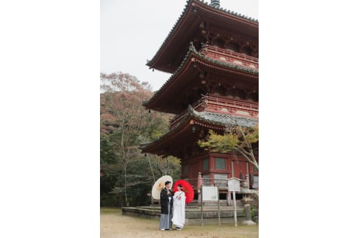 三重塔と一緒に