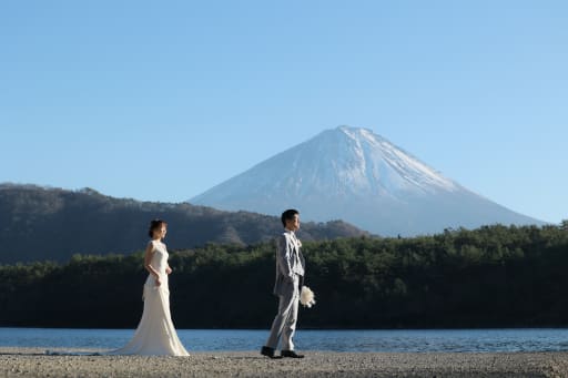 洋装×富士山（西湖）