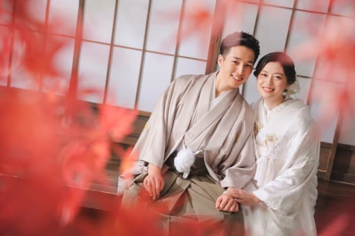 紅葉を取り入れて