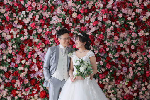 お花に囲まれて