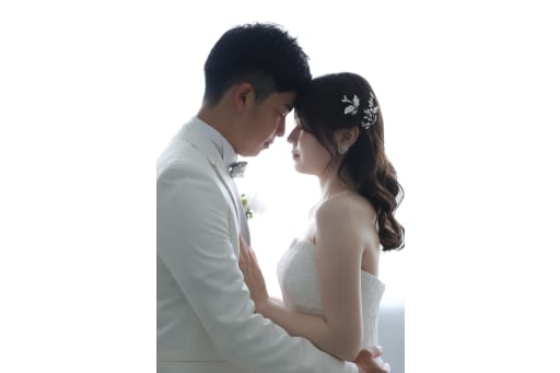 おでこをくっつけて