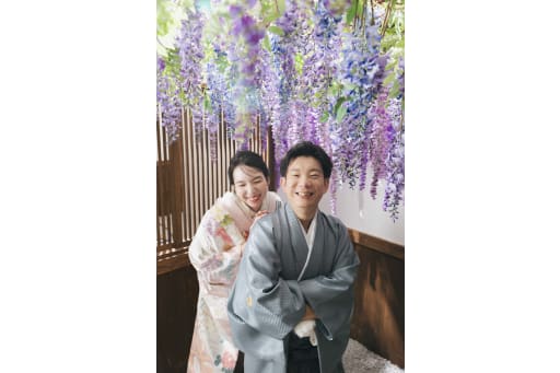 藤の花でにっこり^^