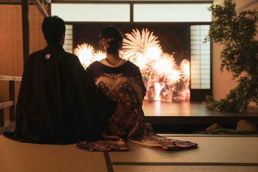 LEDに花火を映して