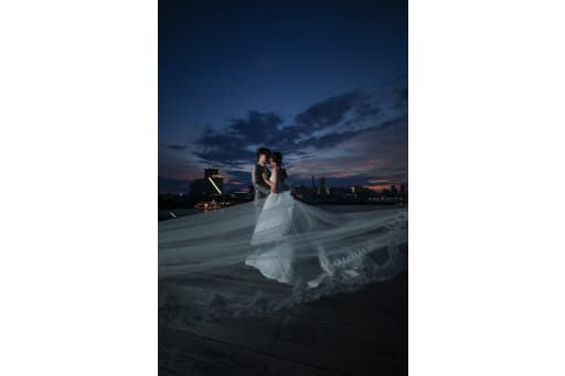 ベールを靡かせて