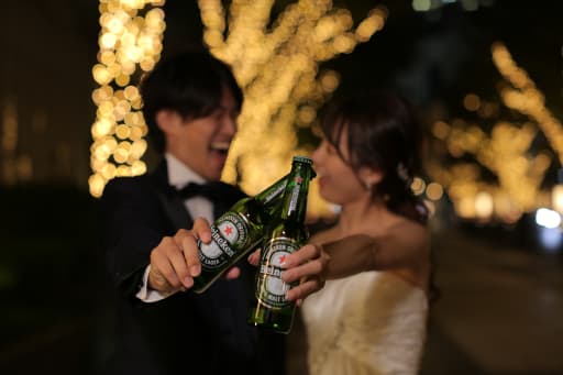 ビールで乾杯