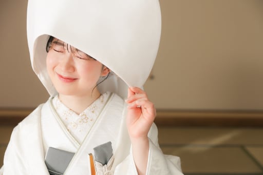 真っ白な綿帽子