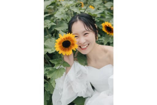 ひまわり×新婦さんの笑顔