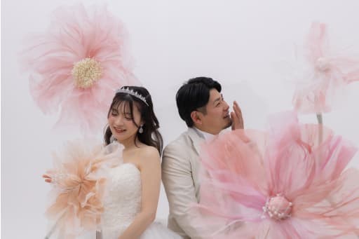 再度大きなお花との写真。可愛いの詰め合わせです。