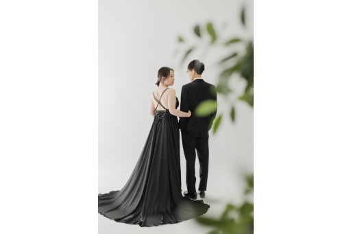 ブラックで統一したコーディネート