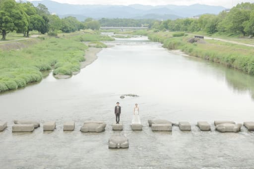 飛石を渡って