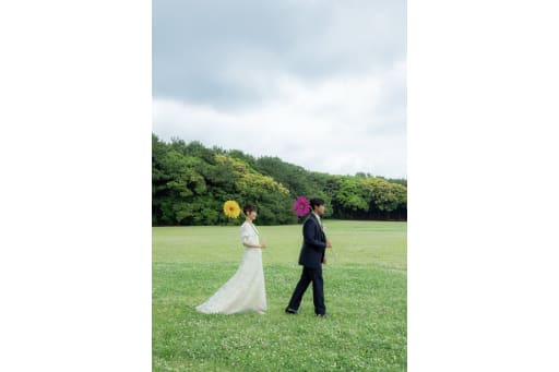 大きなお花でお散歩ショット