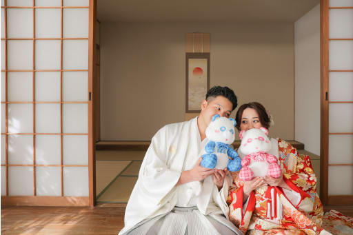 お二人と、ぬいぐるみと