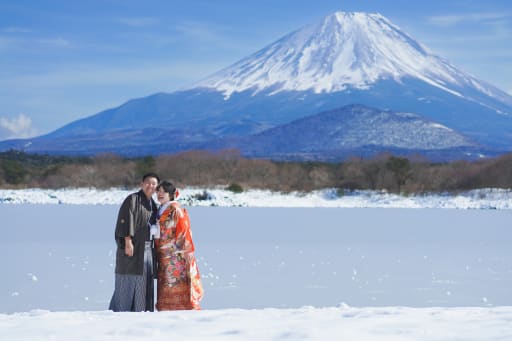 冬の富士山。