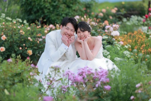 お揃いのポーズで