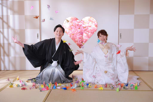 持ってきた折り鶴で