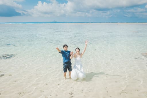 Having fun at the sea