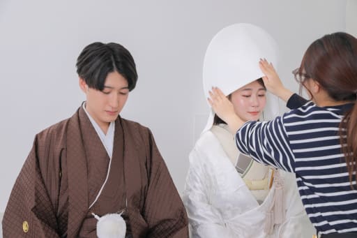 綿帽子で。