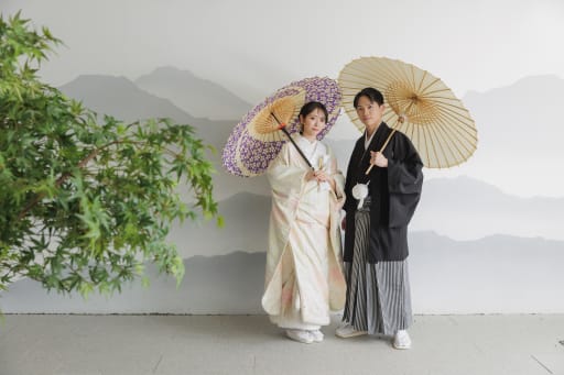 和傘とお二人♪