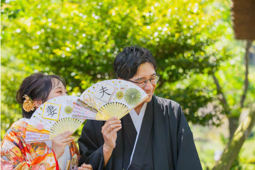 お持ち込みの扇子で