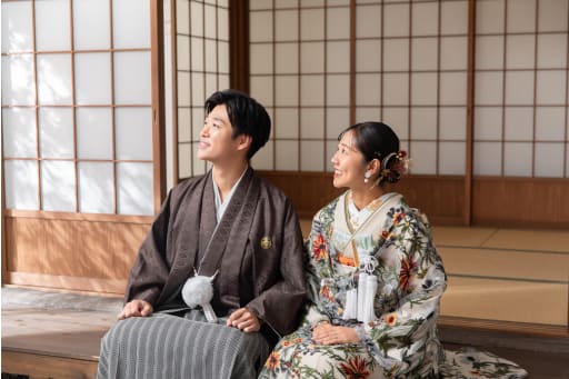 見上げるおふたり