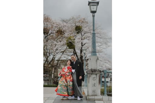 桜の木の下で和を撮影！