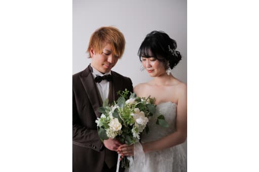 一緒にブーケを持ってもらって♪