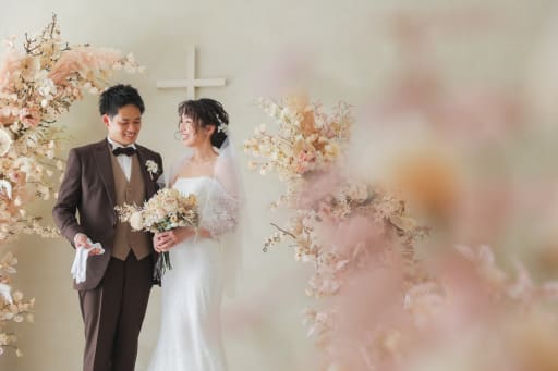 お花に囲まれて