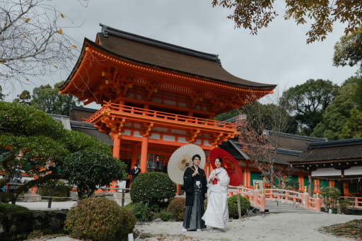 和傘を使ったショットも