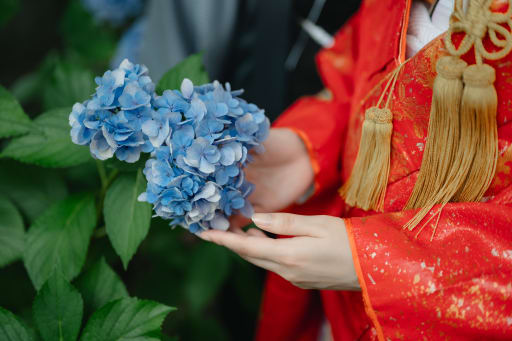 紫陽花を添えて！