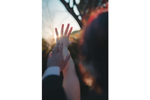 夕日を捕まえて