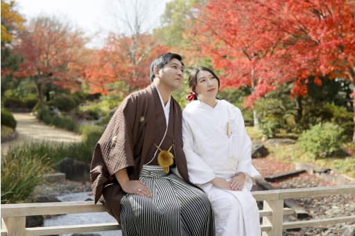 紅葉に包まれて、ひと休み