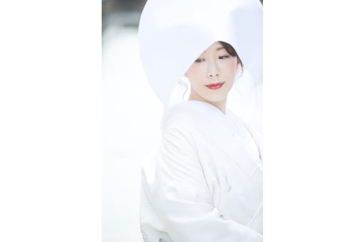 白無垢綿帽子姿のご新婦様