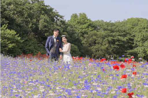 ブルーのお花も