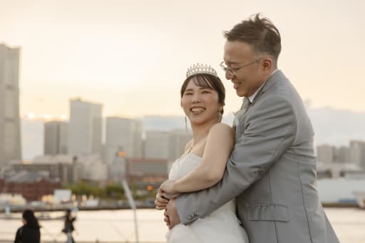 みなとみらいの夕景に抱かれて