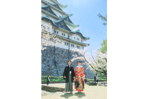 お城と桜