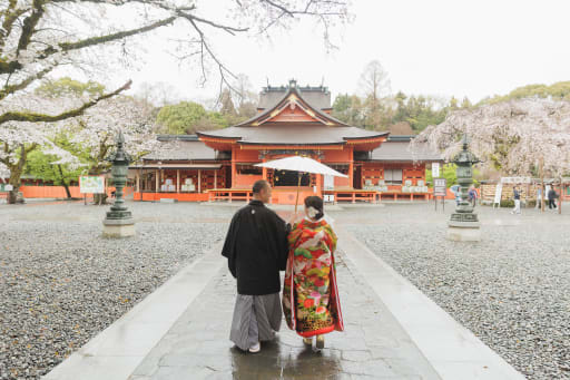二人で相合傘