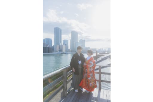 隅田川の景色と一緒に