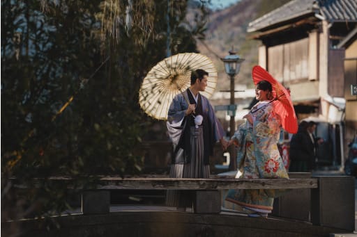 レトロな街並みの中で