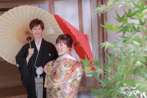 和傘を使用して
