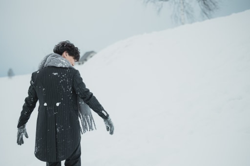 最後はボタンに雪入ってる笑