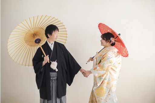 和傘を使って